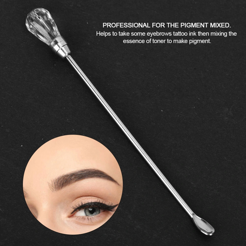 Makeup Eyebrows Tattoo Ink Mixer Stainless Steel Spoon Transparent