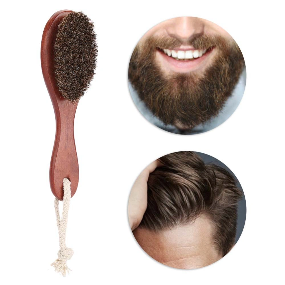 2 Colors Beech Multifunctional Body Beard Oil Hair Shoes Brush Reddish brown