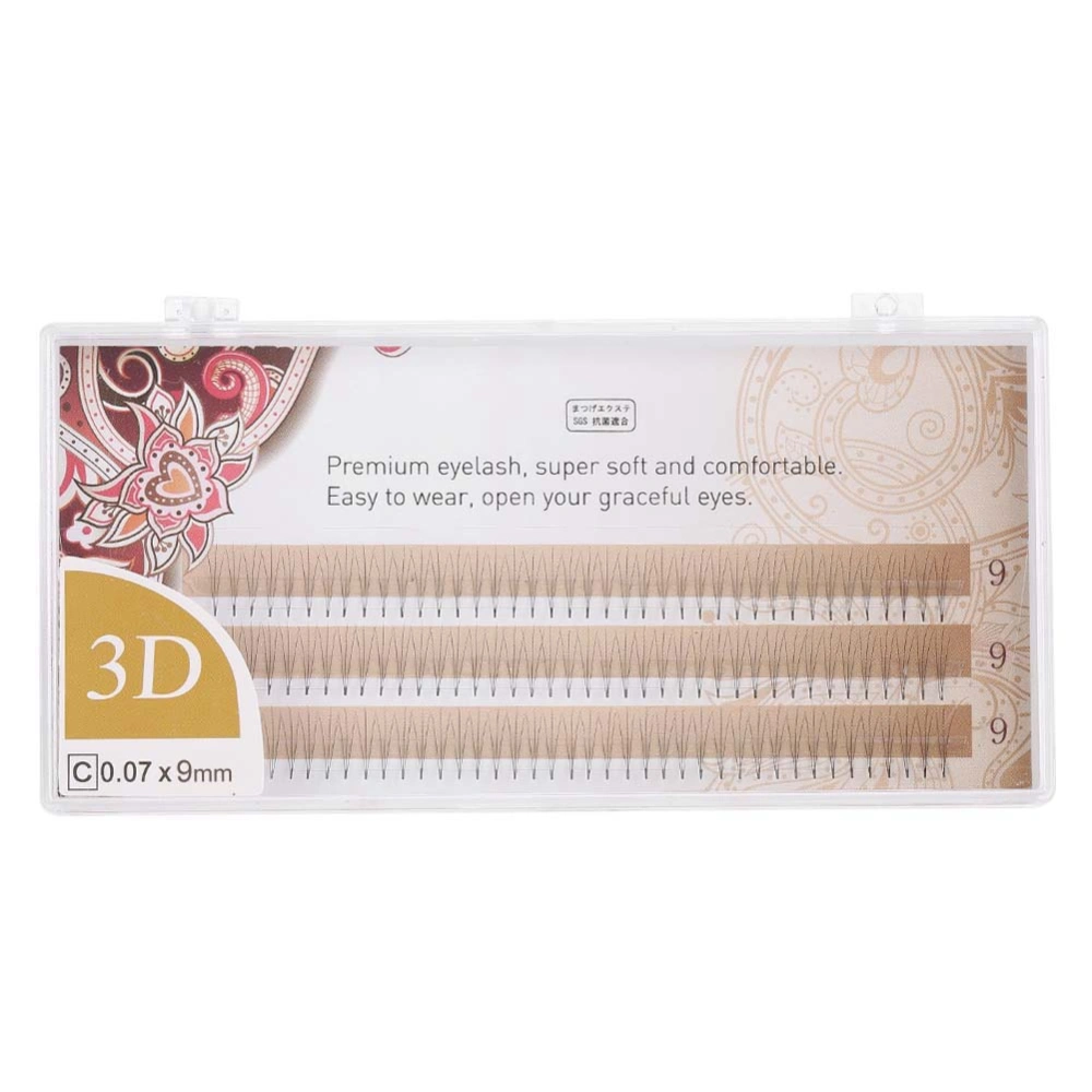 3D/4D Grafting False Eyelash Soft Natural Light Eyelashes Extension Beauty Tool (3D 0.07C 9mm)