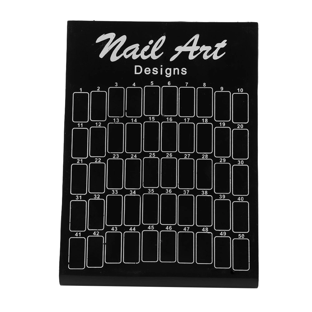 50Pcs Nail Art False Tips Chart Display Board Palette Nailtips Polish Gel Color Card (Black)