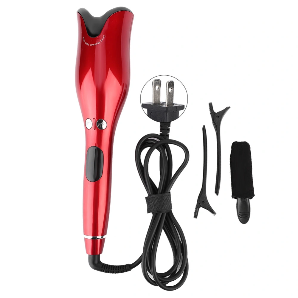 Anti scald Hair Curler Automatic Curling Iron Prevent Tangles LCD Display Hair Styling Red US