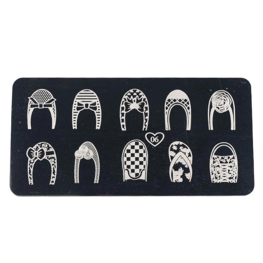 Stainless Steel Rectangle Nail Art Stamping Plate DIY Manicure Printing Image Template 6#