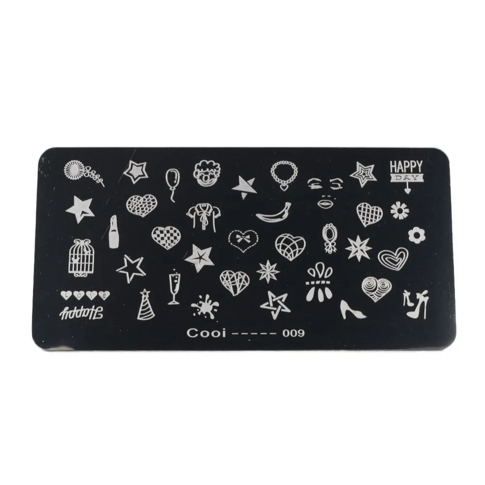 Stainless Steel Rectangle Nail Art Stamping Plate DIY Manicure Printing Image Template (#9)