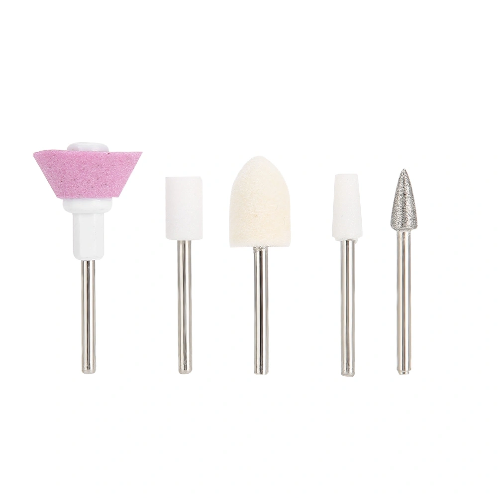 5pcs / Set Ceramic Metal Nail Drill Bits Manicure Pedicure Machine Rotary Burr Accessory