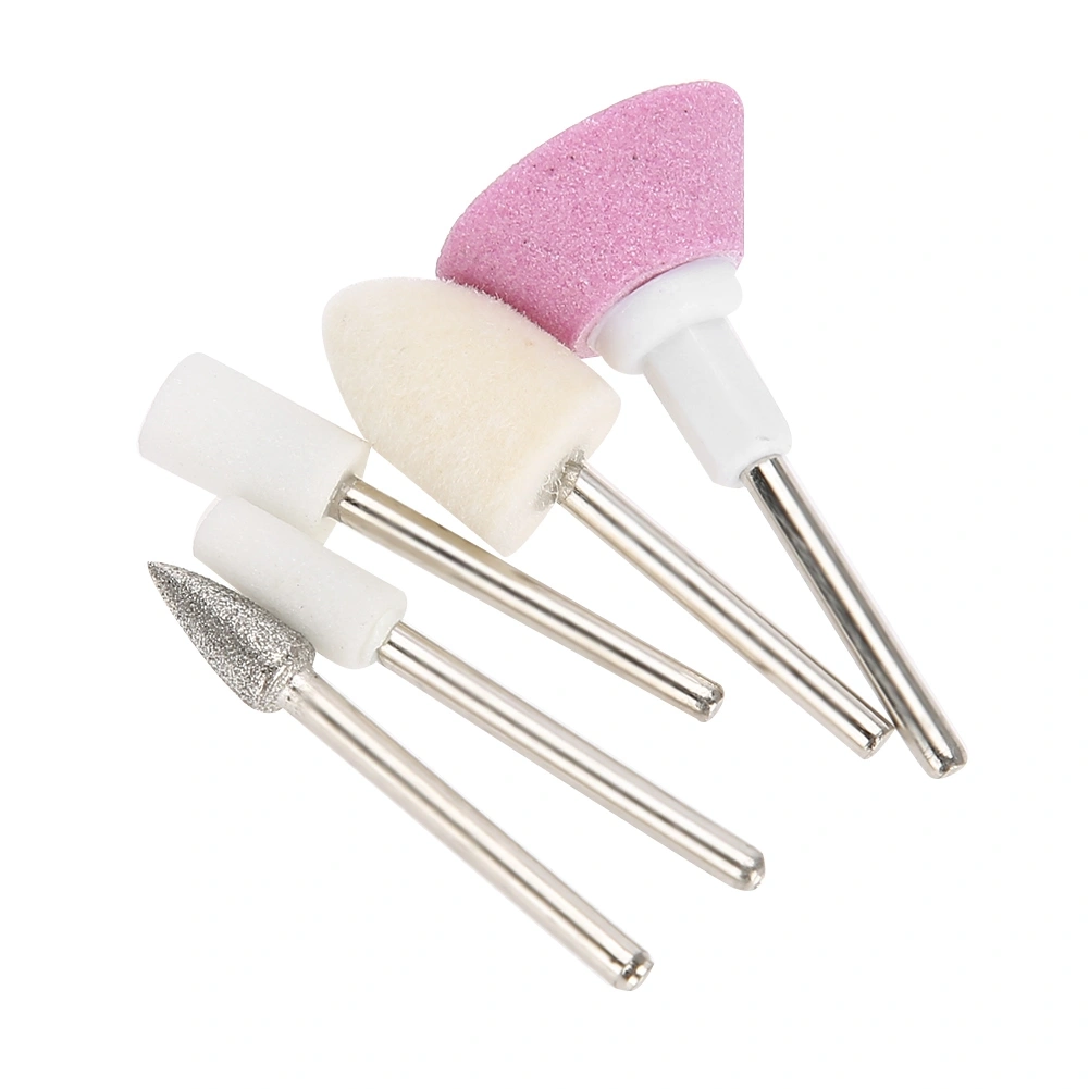 5pcs / Set Ceramic Metal Nail Drill Bits Manicure Pedicure Machine Rotary Burr Accessory