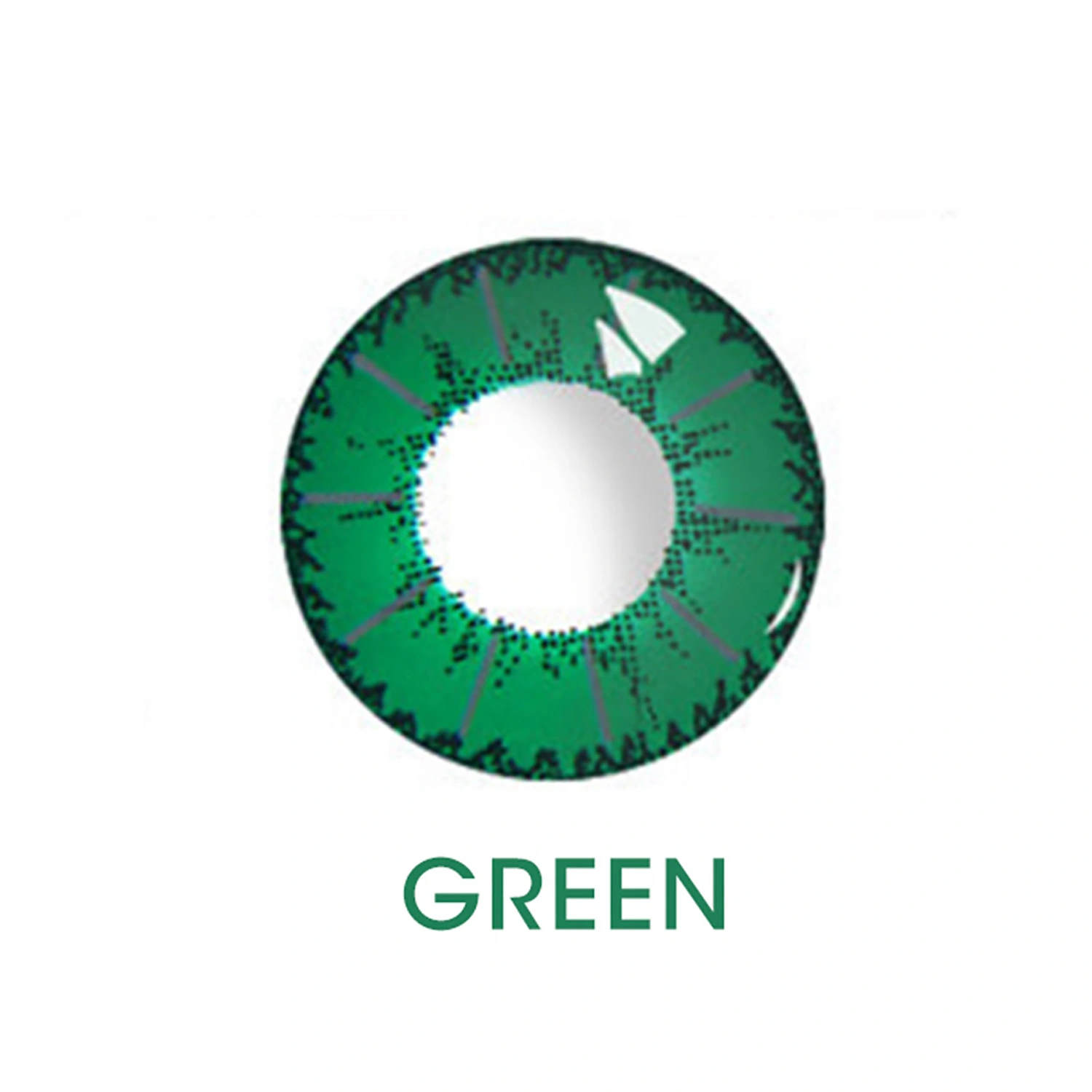 14.2mm Contact Lens Devil Serie Eye Accessory Color Lens 0 Degree Green