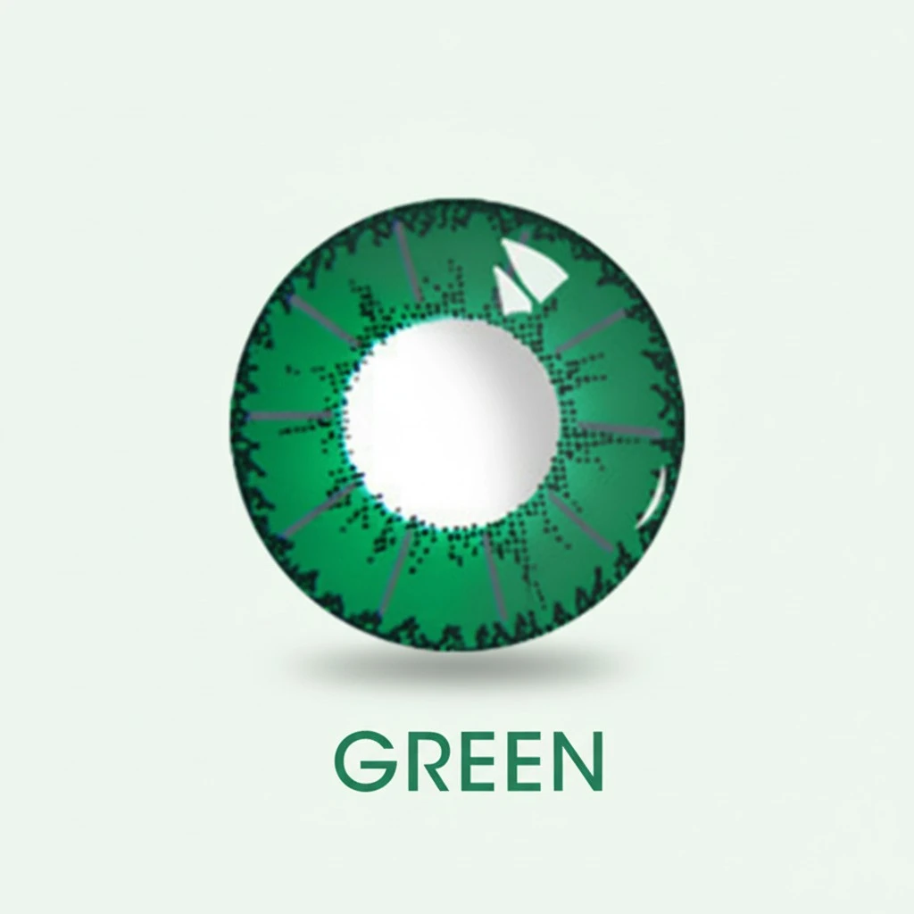 14.2mm Contact Lens Devil Serie Eye Accessory Color Lens 0 Degree Green
