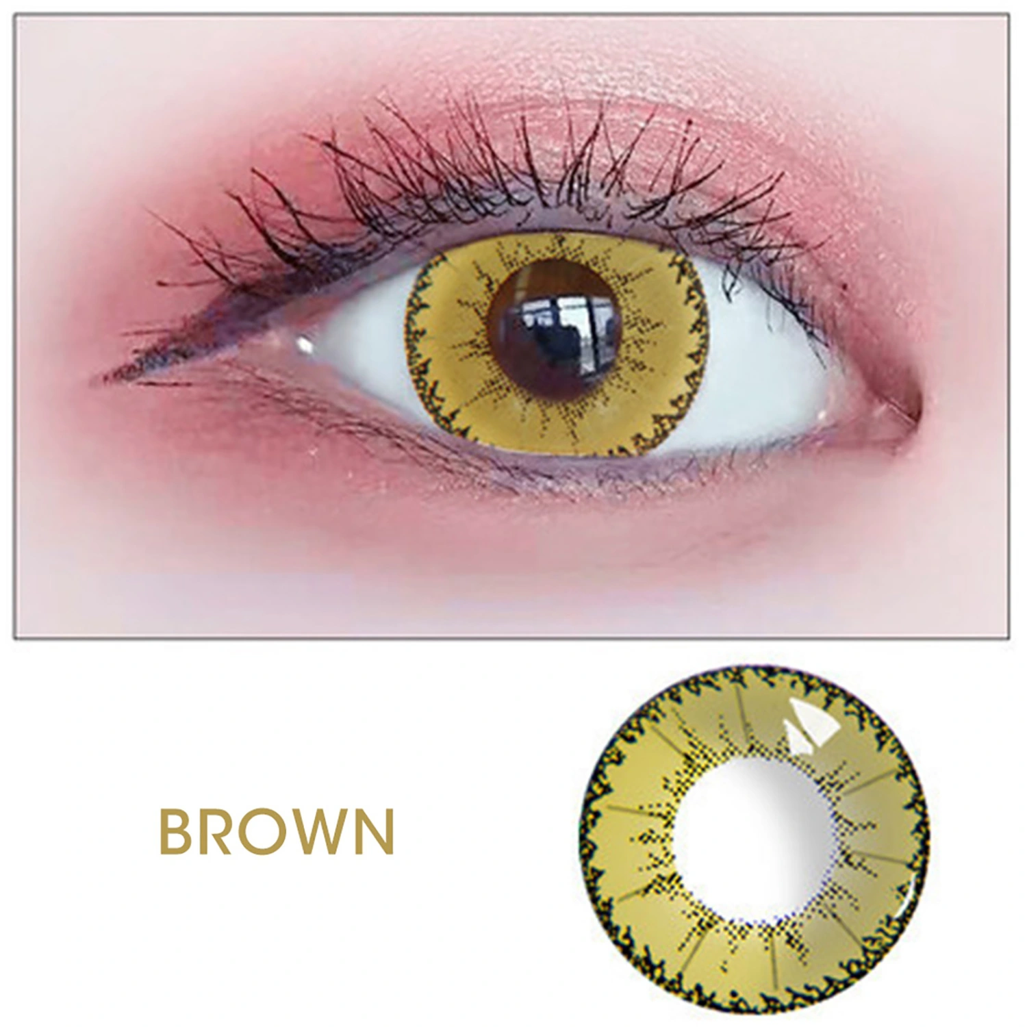 14.2mm Contact Lens Devil Serie Eye Accessory Color Lens 0 Degree Brown