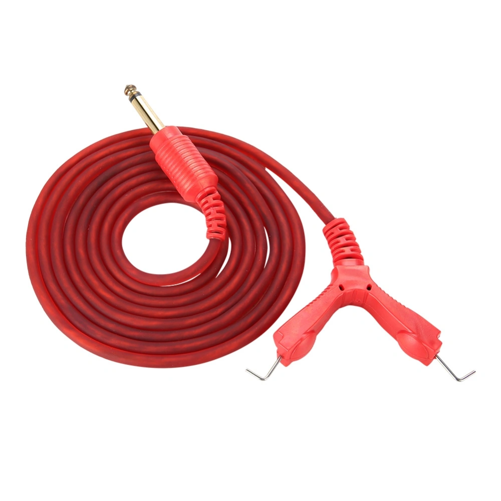 2m Tattoo Power Supply Silicone Clip Cord Tattoo Hook Line for Tattoo Machine (Red)