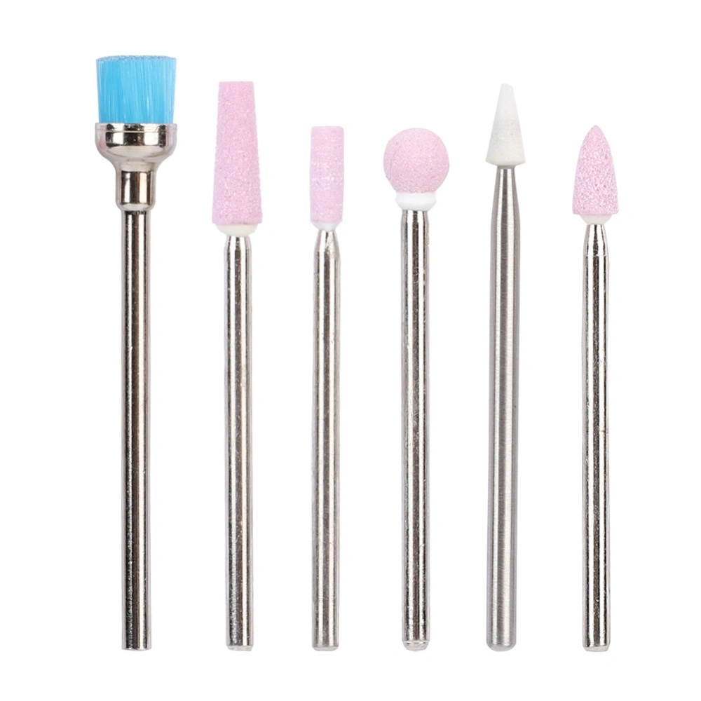 6pcs/pack Stainless Steel Nail Art Drill Bit Kit Nail Drill Accessories Manicure Tool JG#6