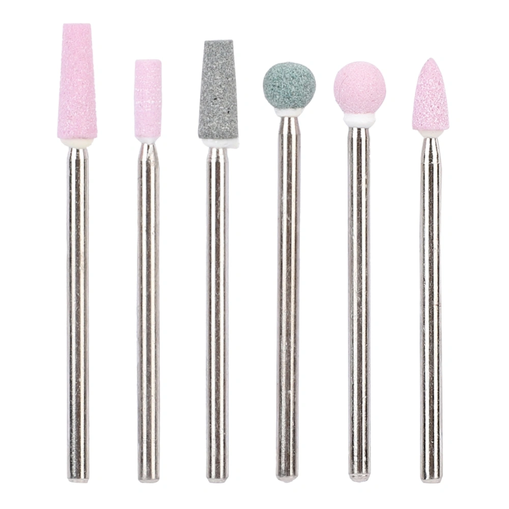 6pcs/pack Stainless Steel Nail Art Drill Bit Kit Nail Drill Accessories Manicure Tool JG#5