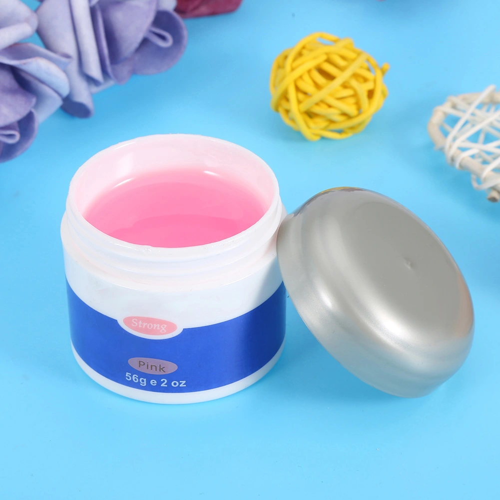 56g Professional Nail Extension Glue Removable Manicure UV Gel Builder (Pink)