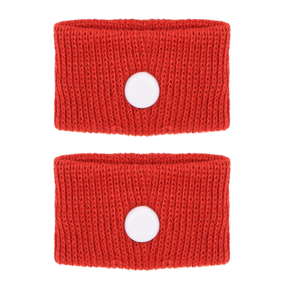 1 Pair Anti Nausea Wristbands Motion Sickness Wristbands for Travel Plane Bus (Red)