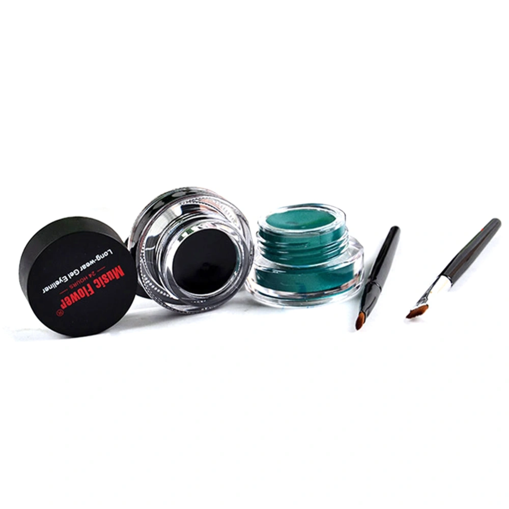 Long lasting Dye Cream Eyeliner Waterproof Eyeliner NOn dizzy Eyeliner (Black+Green)