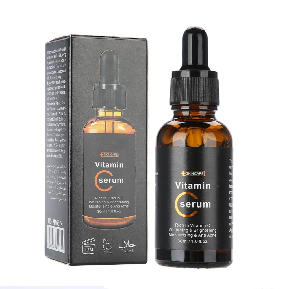 30ml Vitamin C Whitening Moisturizing Shrink Pores Fade Melanin Face Serum Essence Cream