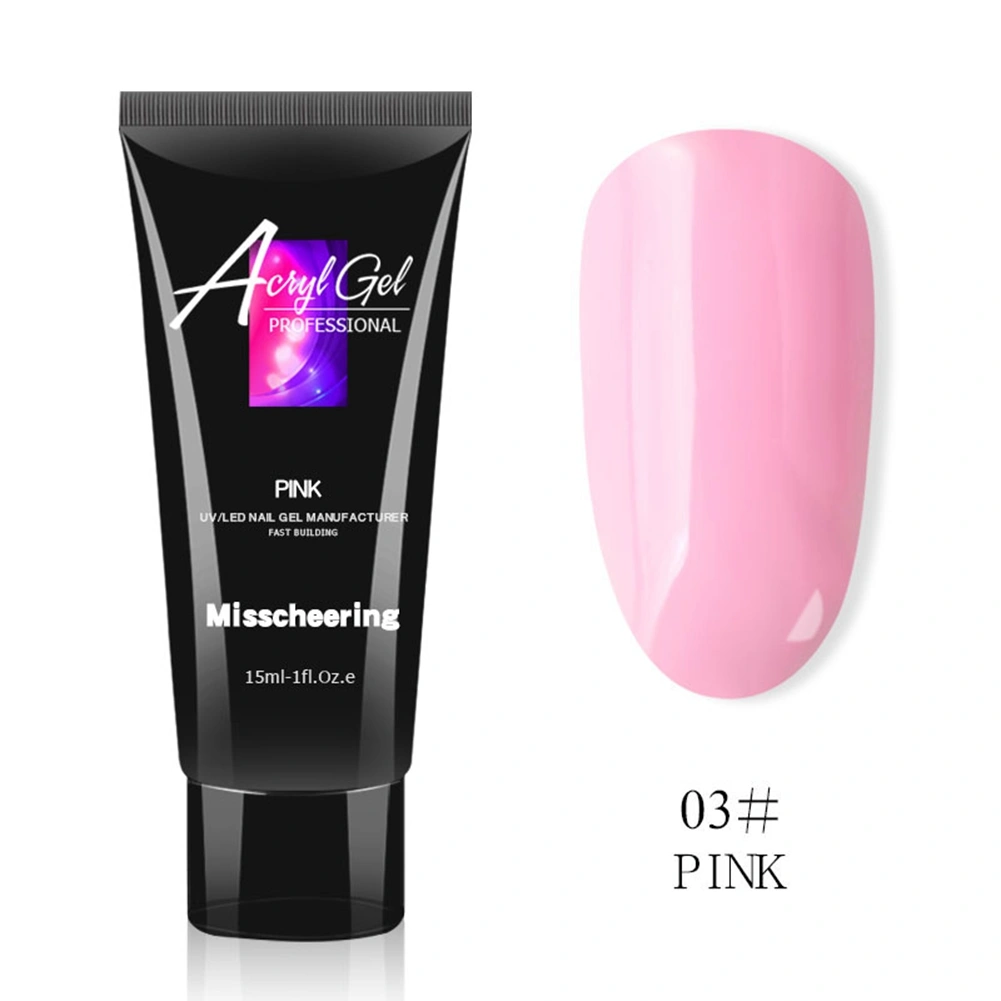 15ml Professional Fast Crystal Nail Extension Glue Manicure UV Gel Builder 3#PINK