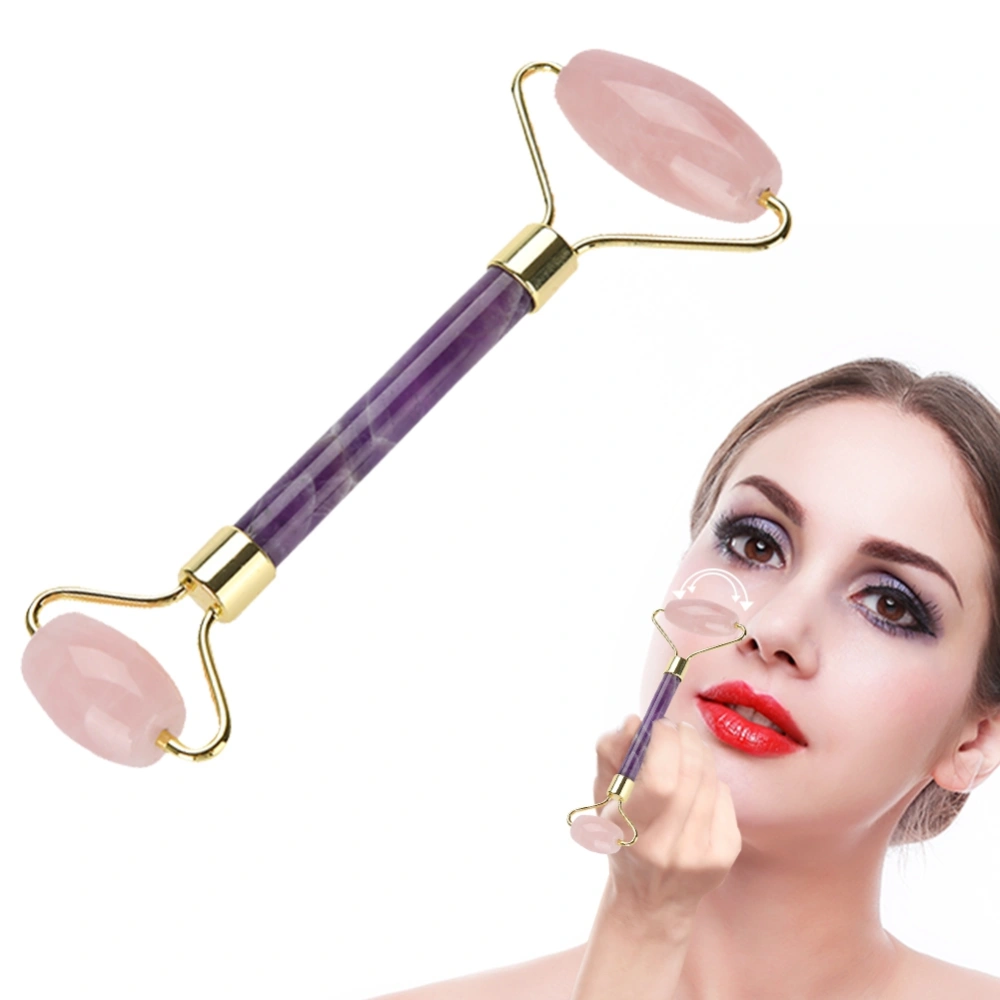 Natural Jade Roller for Face Eye Massage Anti Aging Wrinkle Massager Rose Crystal Amethyst