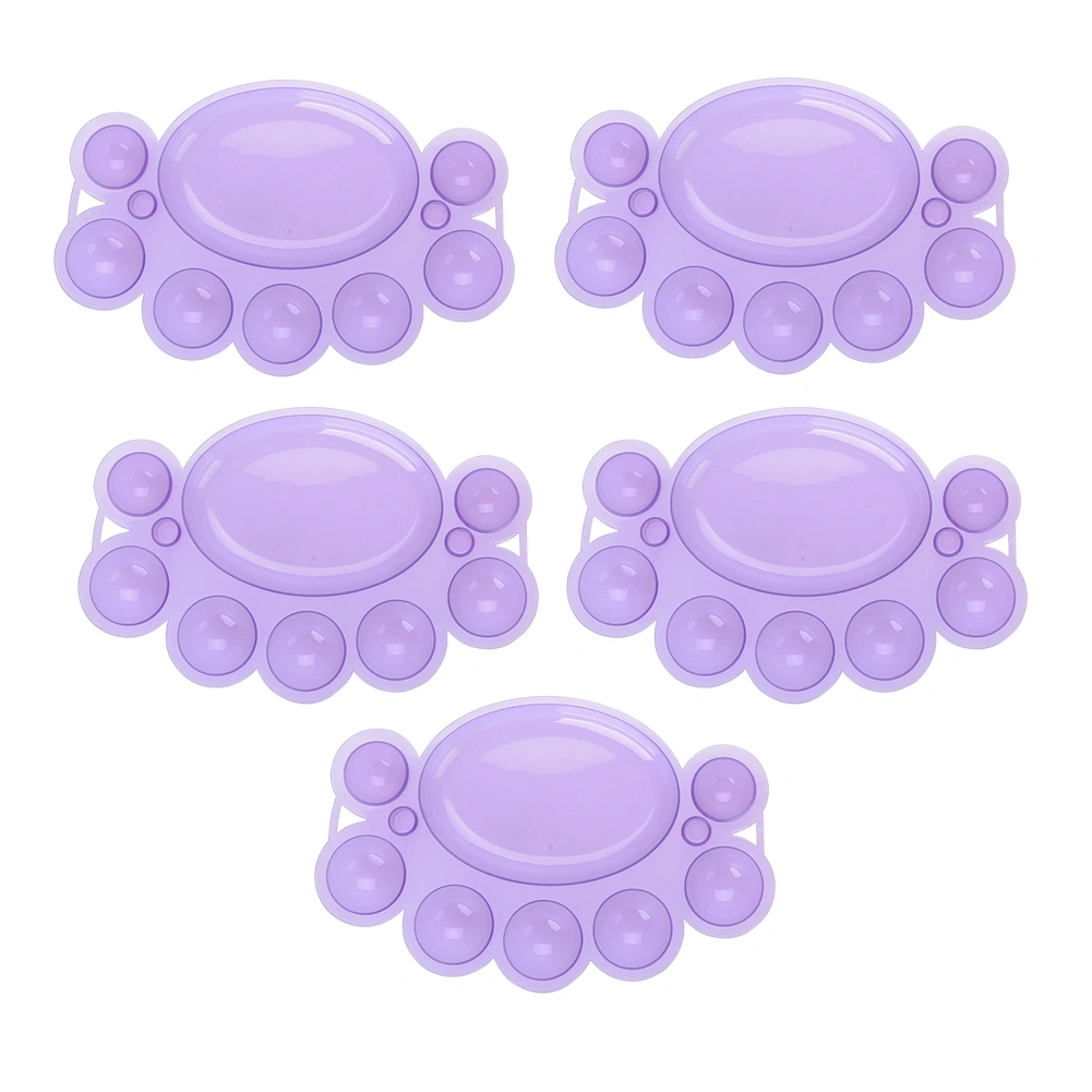 5pcs/set Painting Tool Nail Art Polish Palette Nail Mixing Color Tools (Purple)