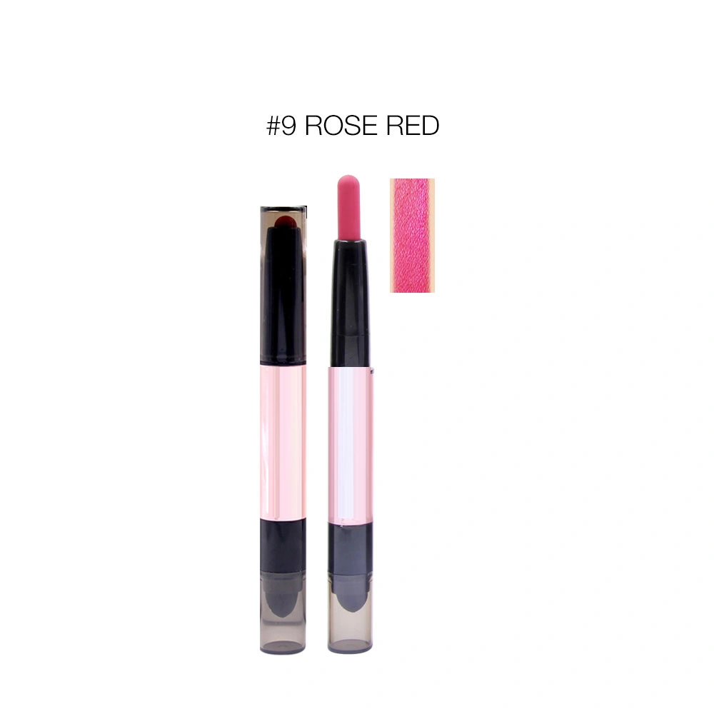 Double head Matte Lipgloss Lip Gloss Long Lasting Waterproof Lipstick 9#