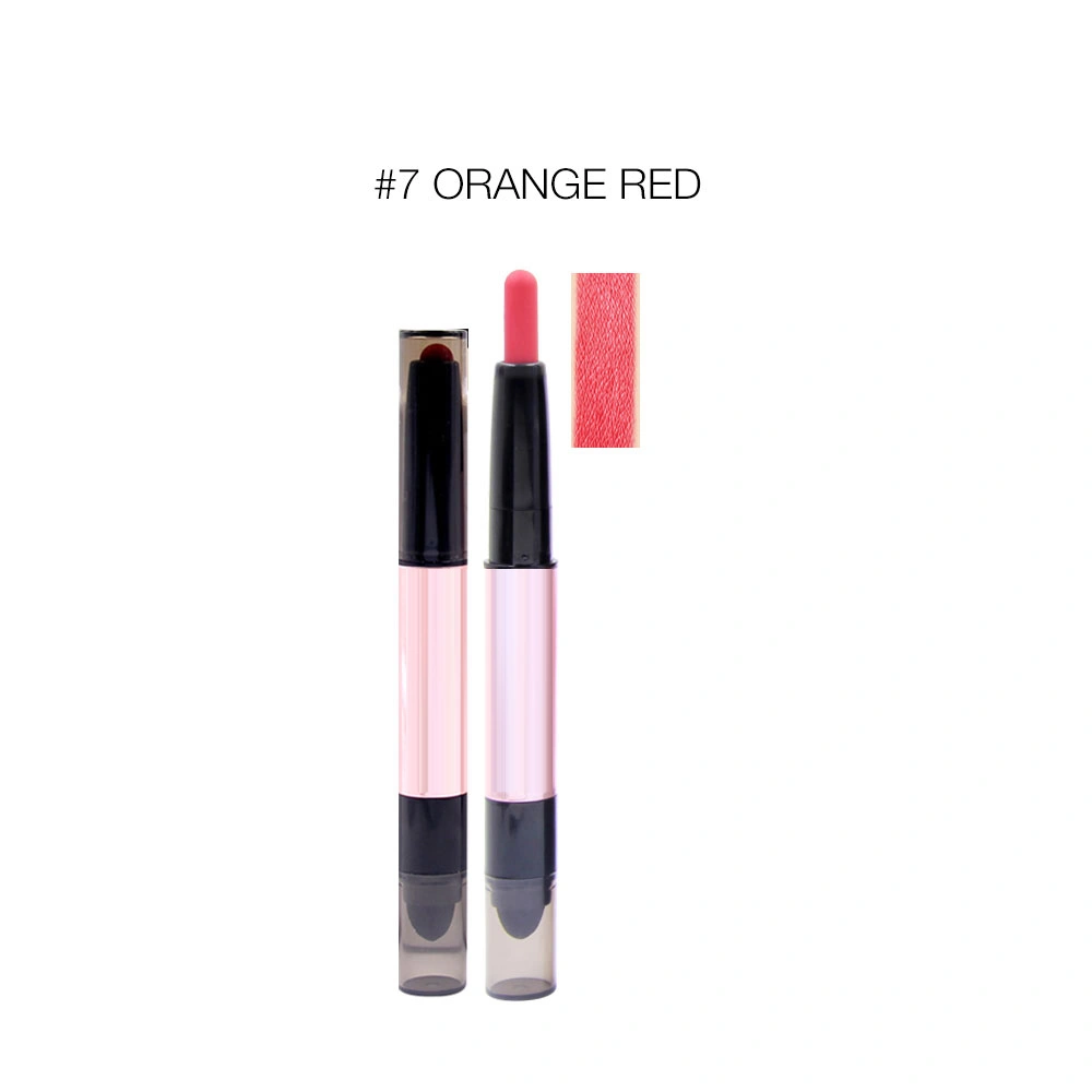 Double head Matte Lipgloss Lip Gloss Long Lasting Waterproof Lipstick 7#