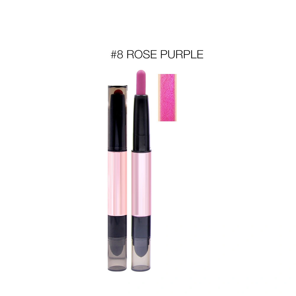 Double head Matte Lipgloss Lip Gloss Long Lasting Waterproof Lipstick 8#