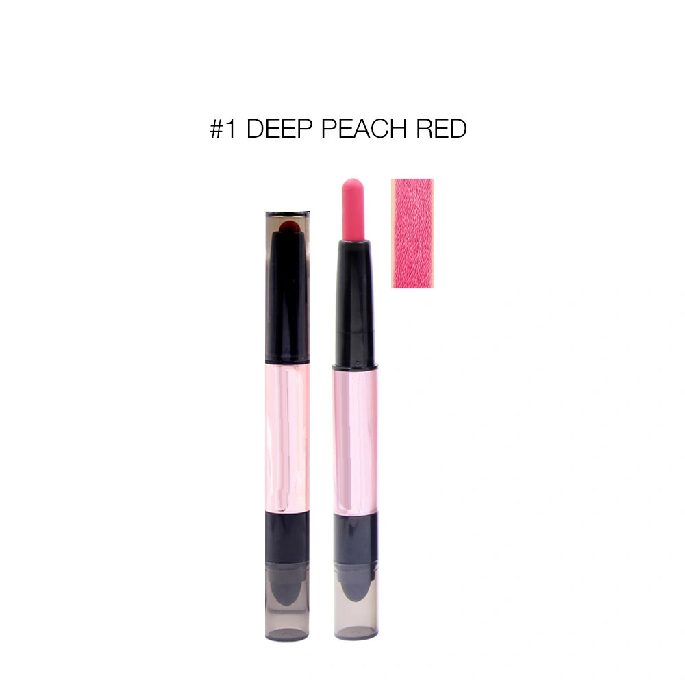 Double head Matte Lipgloss Lip Gloss Long Lasting Waterproof Lipstick 1#