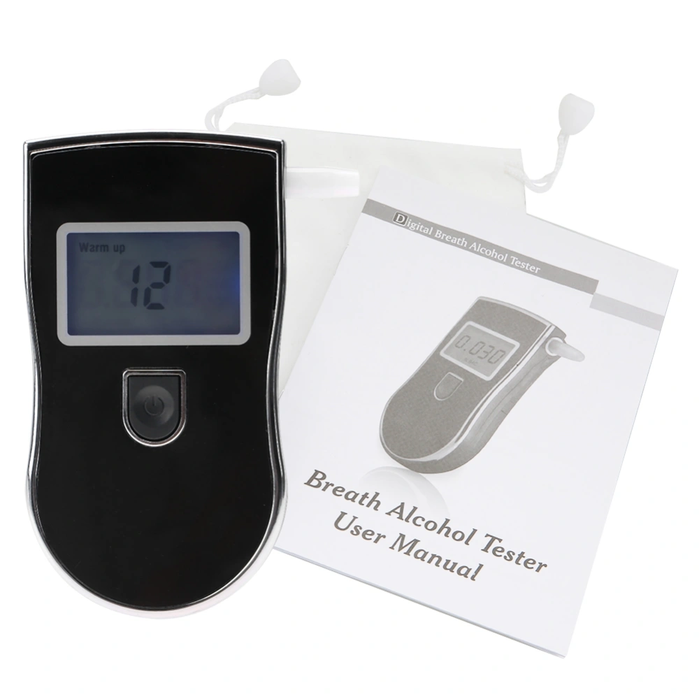 Professional Digital Breath Alcohol Tester High Precision Portable Black