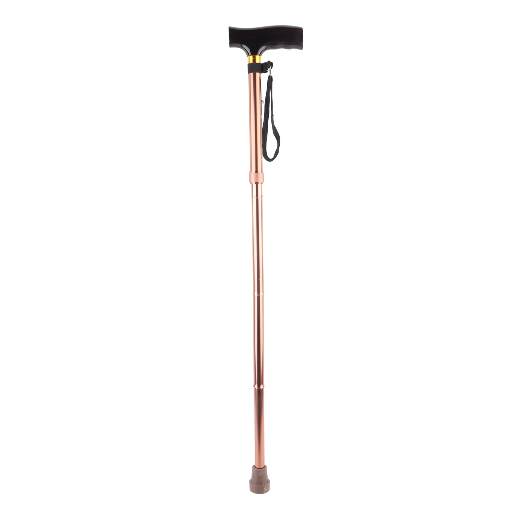 Wooden Handle Foldable Elderly Safety Walking Stick Guide Blind Cane Crutch Bronze