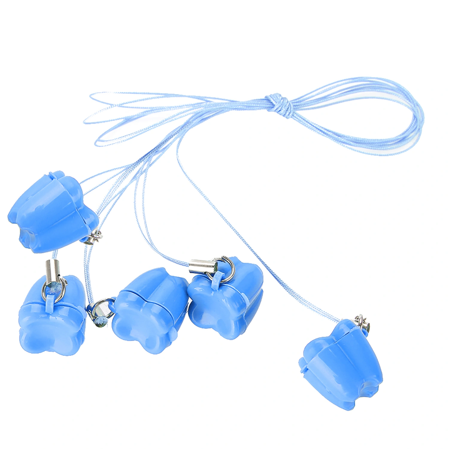 5pcs Plastic Baby Milk Tooth Storage Box with Rope Tooth Saver Necklaces Blue