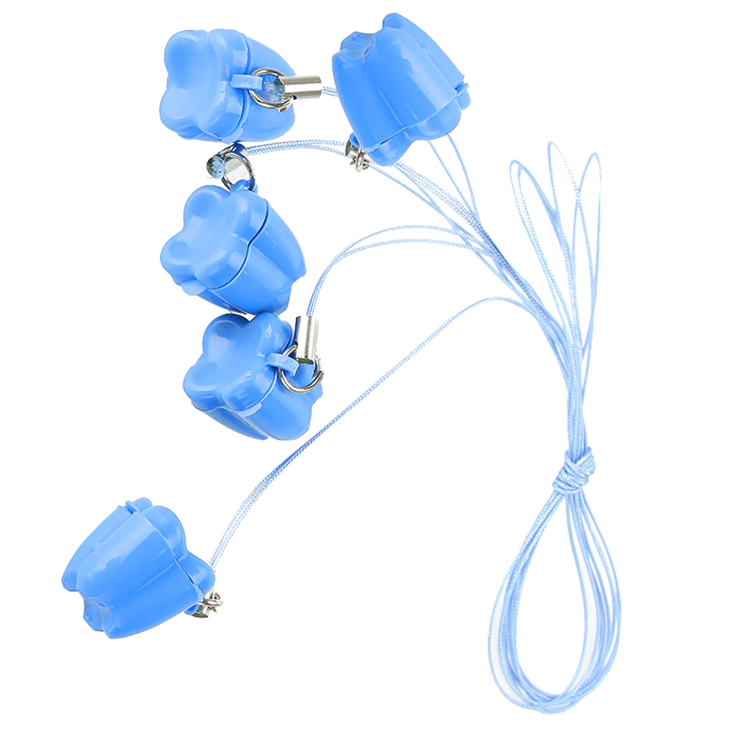 5pcs Plastic Baby Milk Tooth Storage Box with Rope Tooth Saver Necklaces Blue