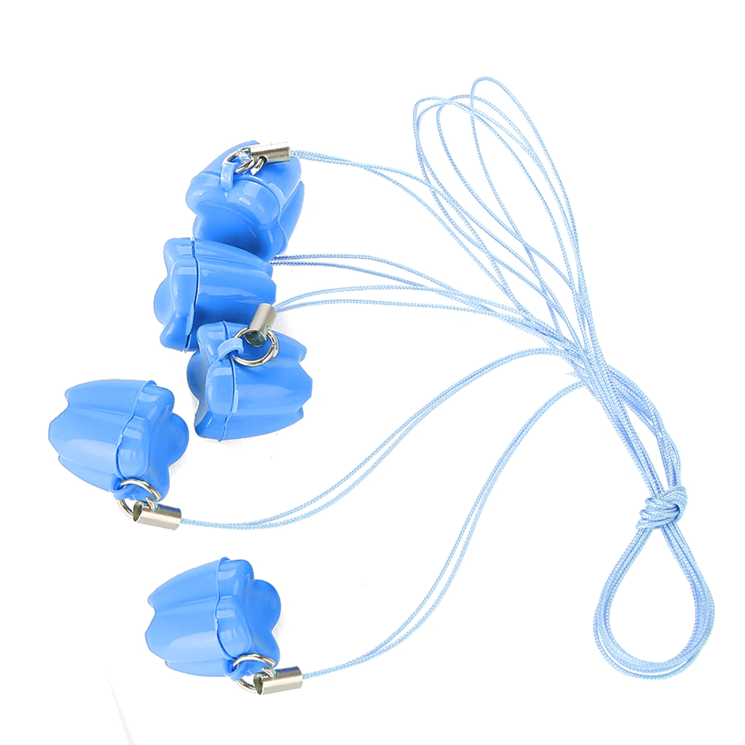 5pcs Plastic Baby Milk Tooth Storage Box with Rope Tooth Saver Necklaces Blue