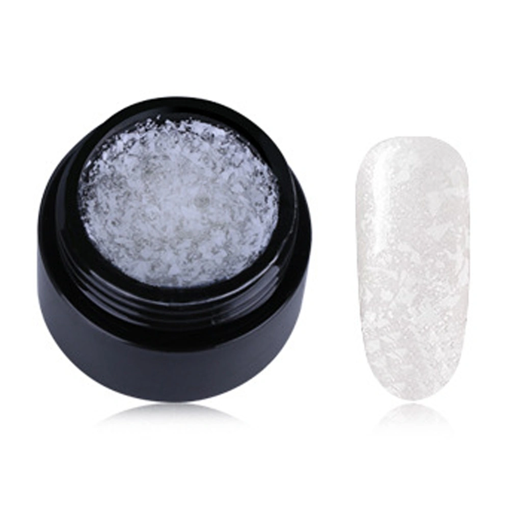8ML Snowflake Shine Nail Art Polish UV Gel Nail Glue Varnish Manicure Tool White