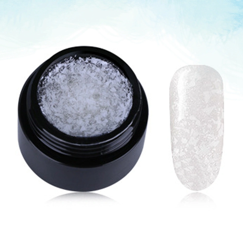 8ML Snowflake Shine Nail Art Polish UV Gel Nail Glue Varnish Manicure Tool White