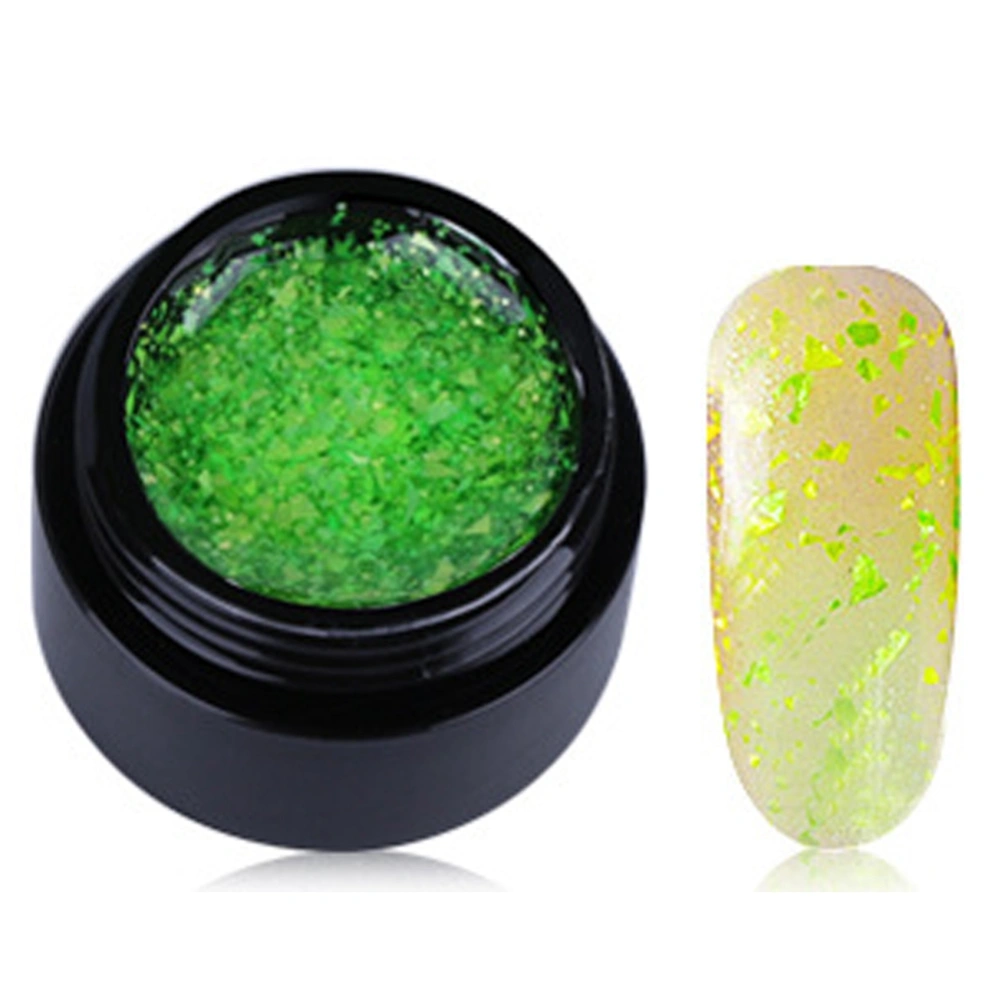 8ML Snowflake Shine Nail Art Polish UV Gel Nail Glue Varnish Manicure Tool Green