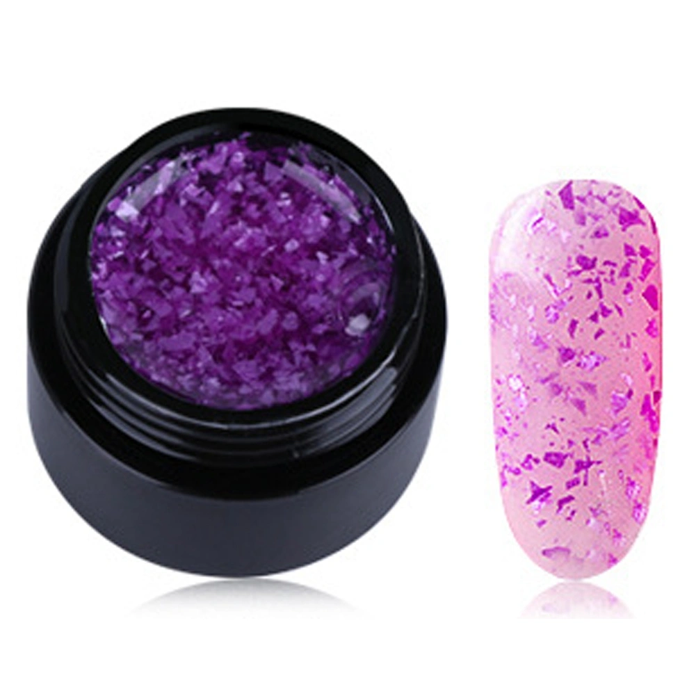 8ML Snowflake Shine Nail Art Polish UV Gel Nail Glue Varnish Manicure Tool Purple