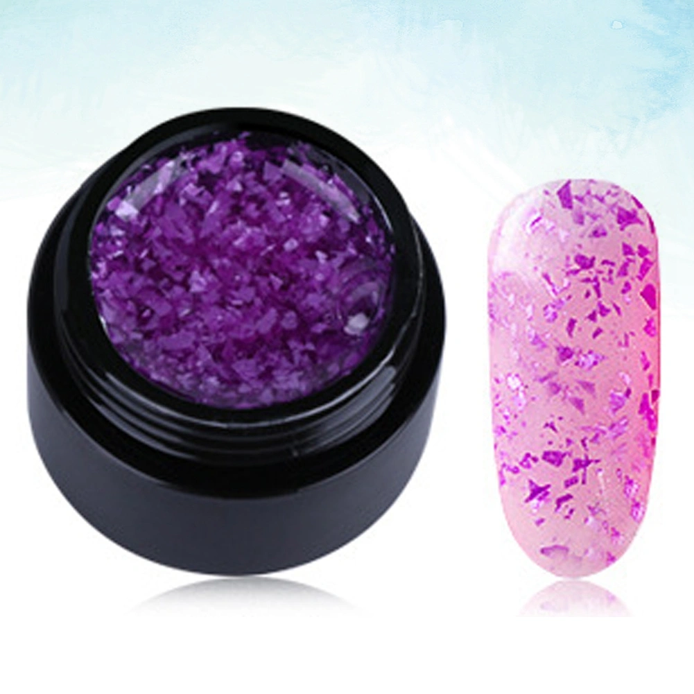 8ML Snowflake Shine Nail Art Polish UV Gel Nail Glue Varnish Manicure Tool Purple