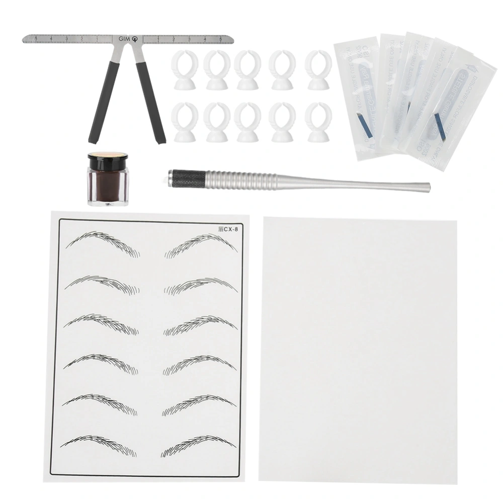 Semi Permanent Eyebrow Microblading Tattoo Makeup Tool Pen Blade Needle Set Kit