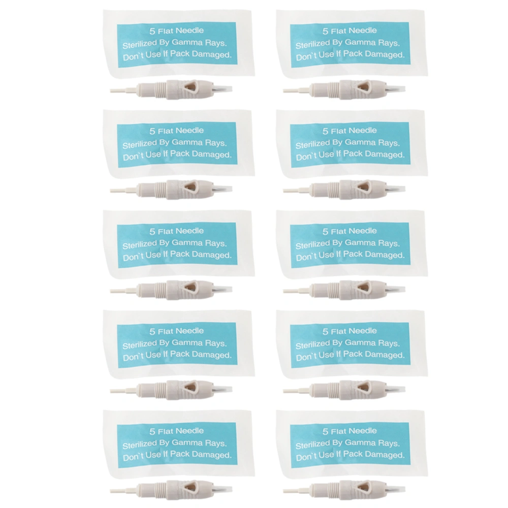 10Pcs Eyebrow Lip Tattoo Cartridge Rotary Micro needle Disposable Sterile Needle (5FP)