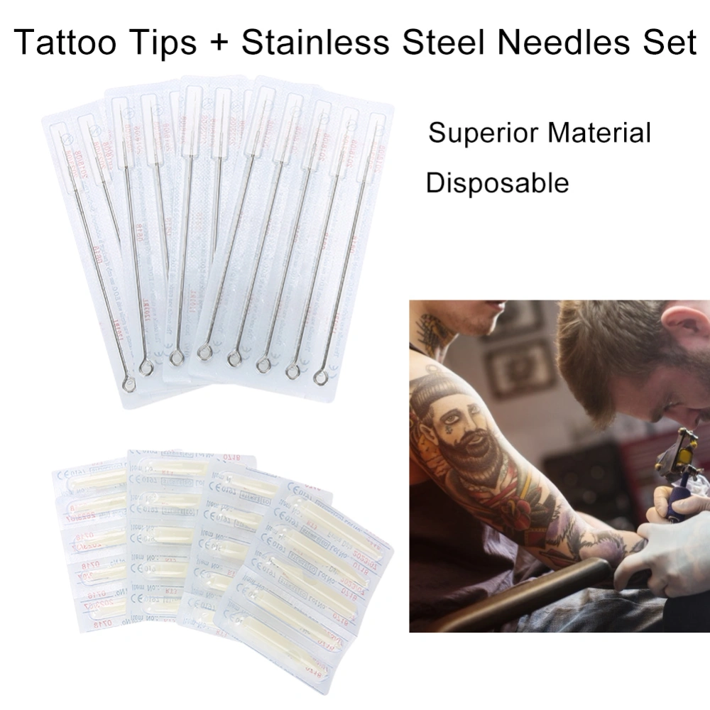 Disposable Tattoo Tips Stainless Steel Needles Set Sterilized Tattoo Tool 5Rl 5RT