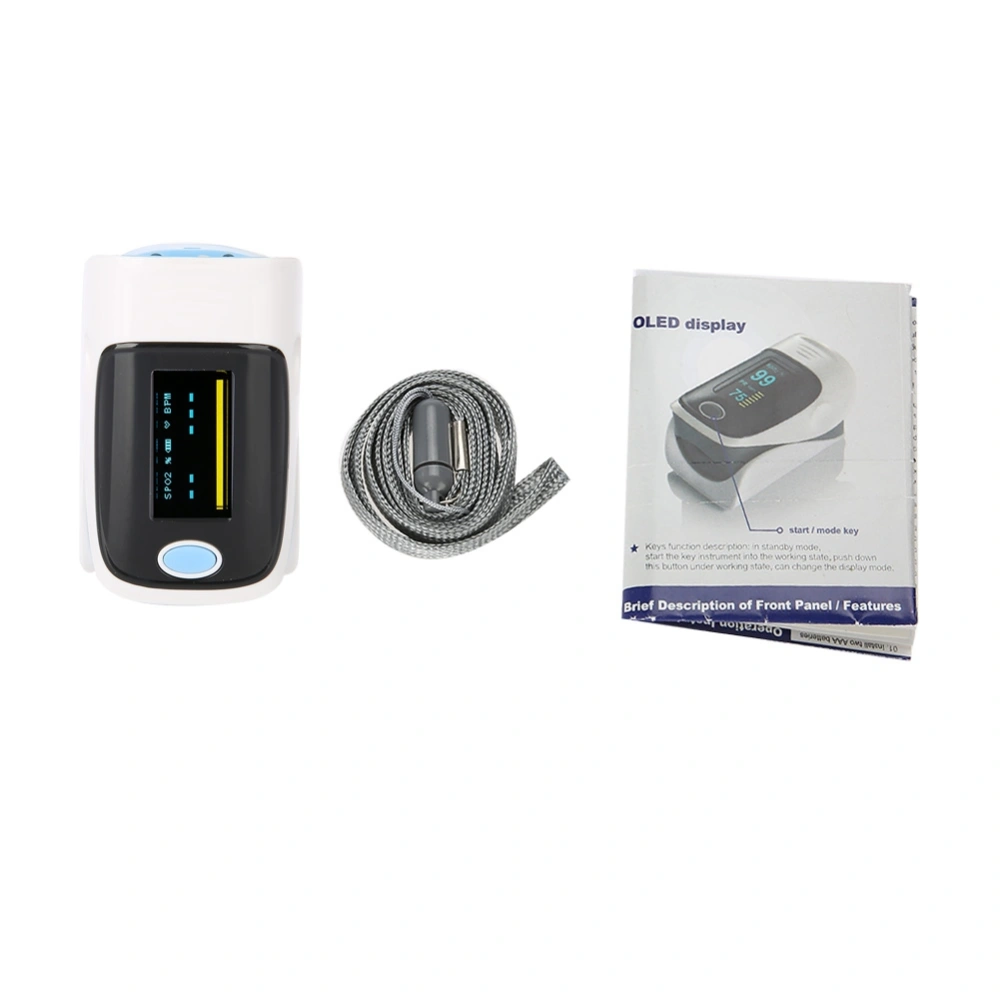 Portable Fingertip Pulse Oximeter SPO2 Blood Oxygen Saturation Monitor with LED Display Lanyard