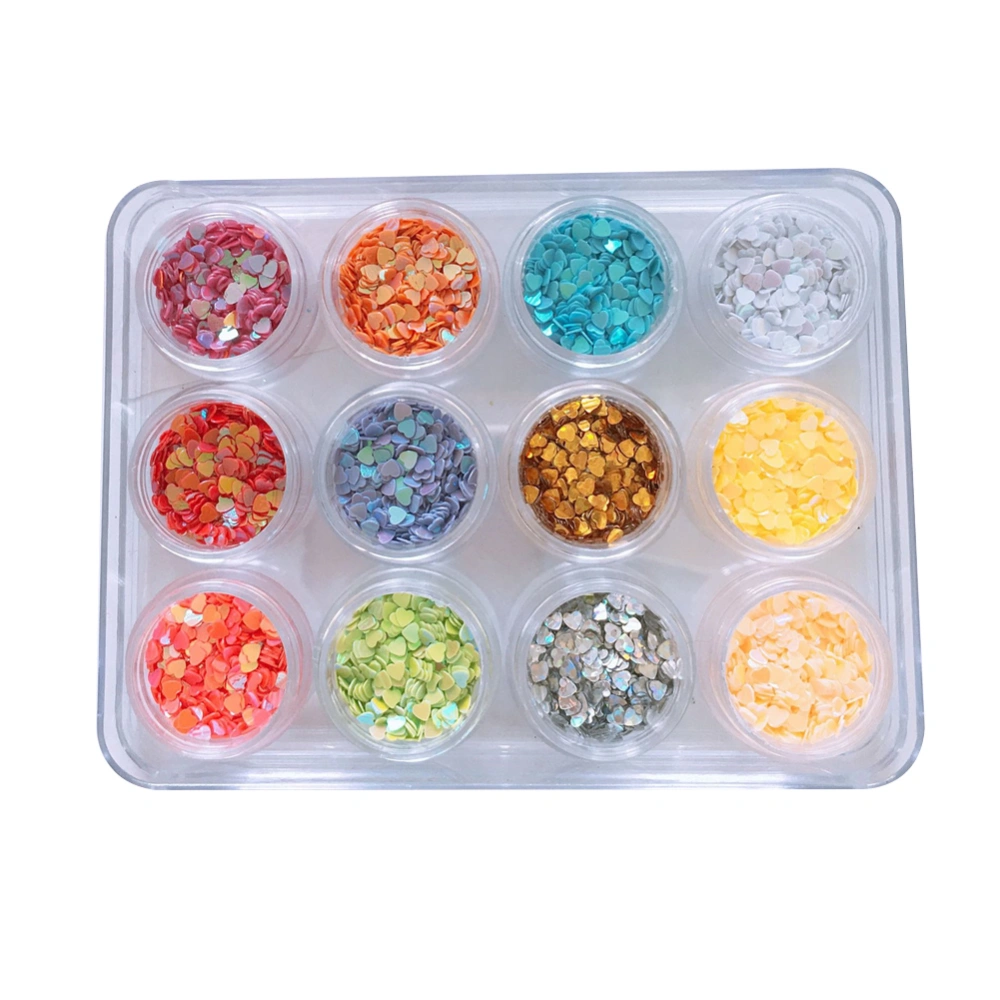 Nail Art Stickers Glitter Heart Shape Sequins Decoration DIY Manicure 1#