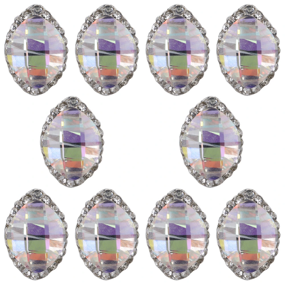 10pcs Glitter Alloy Rhinestones Manicure Metal Waterdrop Zircon Nail Art Decoration 14#281