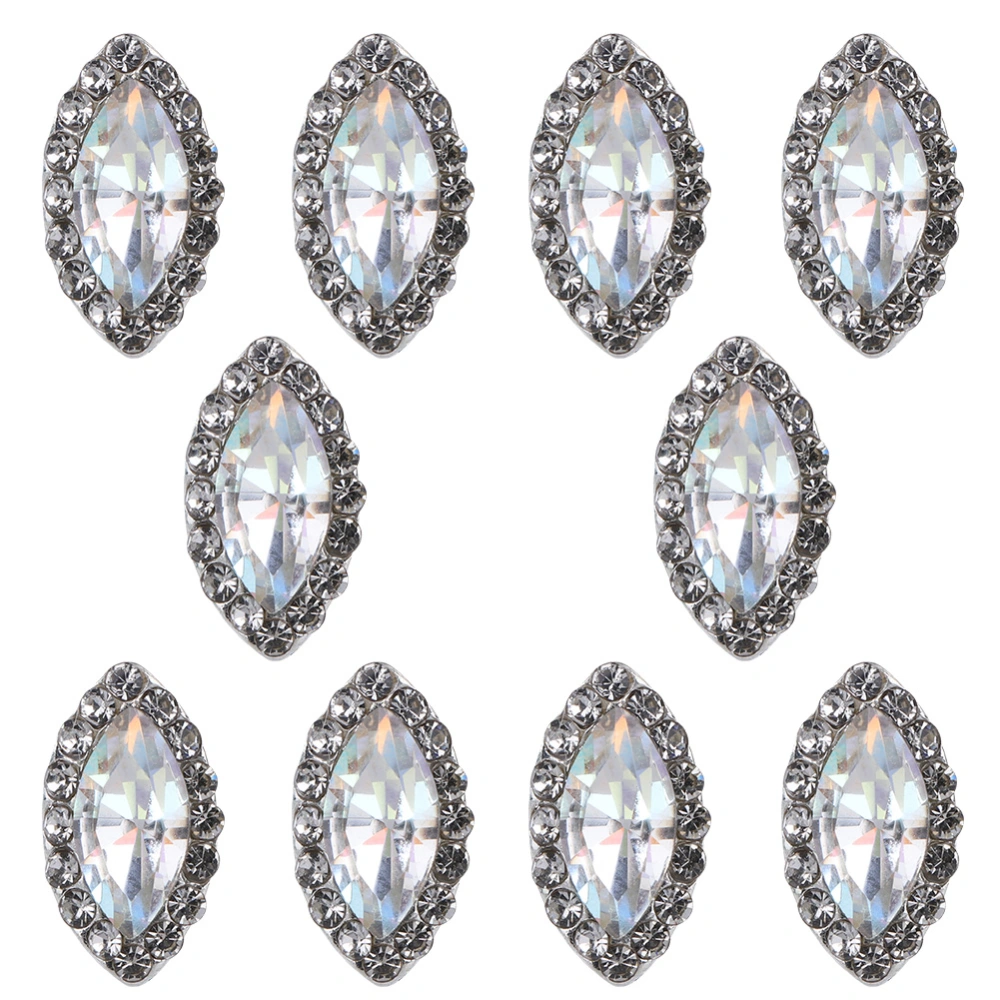 10pcs Glitter Alloy Rhinestones Manicure Metal Waterdrop Zircon Nail Art Decoration 10#277