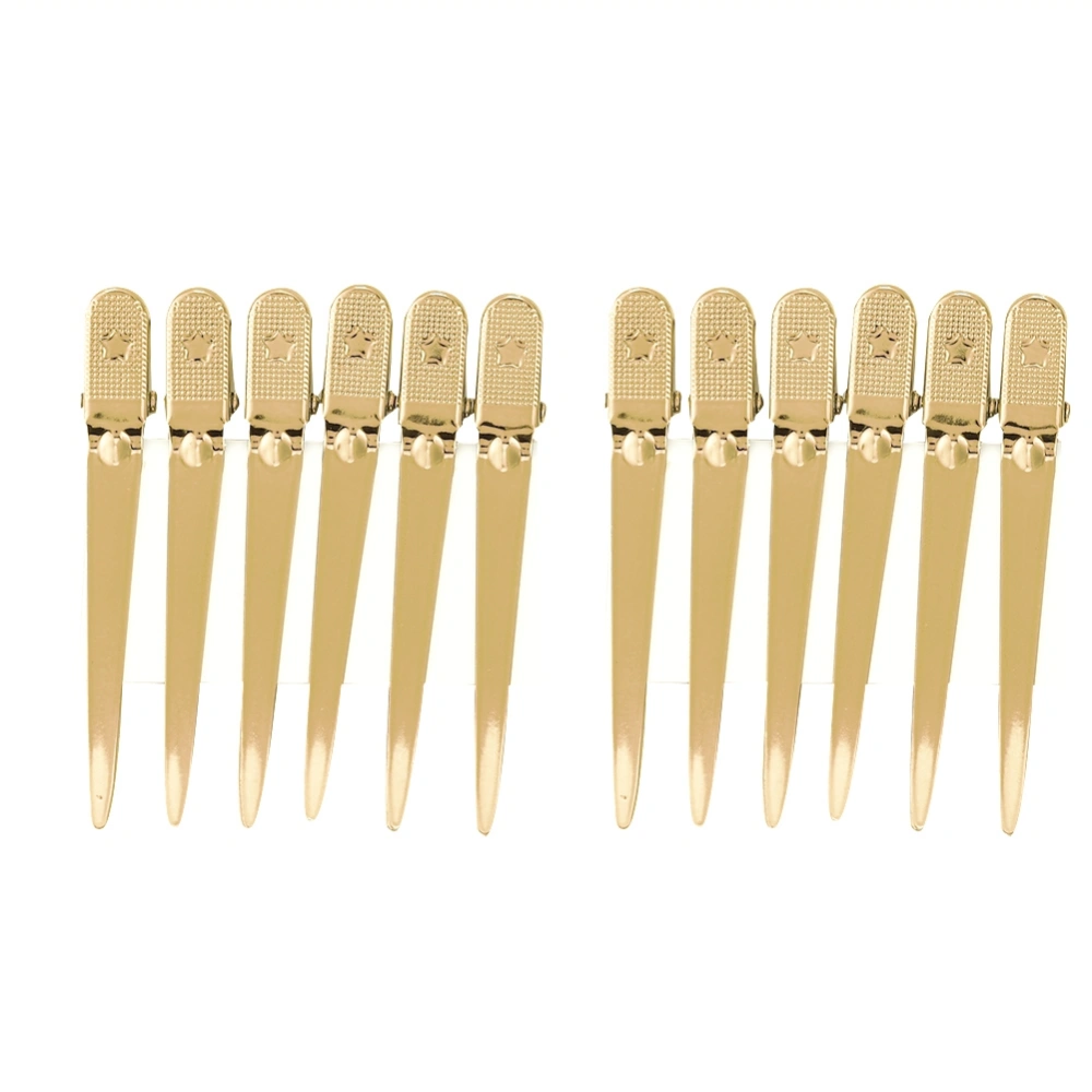 12pcs/Box Hair Styling Clips Hairdressing Salon Sectioning Hairpins for Salon Styling Gold