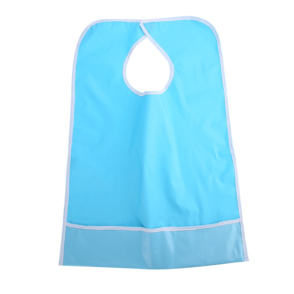 Waterproof Adult Elder Mealtime Eating Bib Clothes Clothing Protector Dining Aid Light Blue