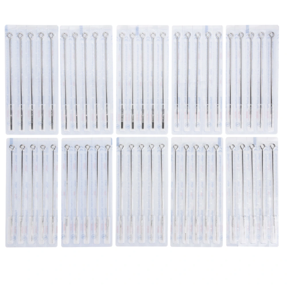 50pcs Assorted Disposable Stainless Steel Sterilized Tattoo Needles Mixed 10sizes