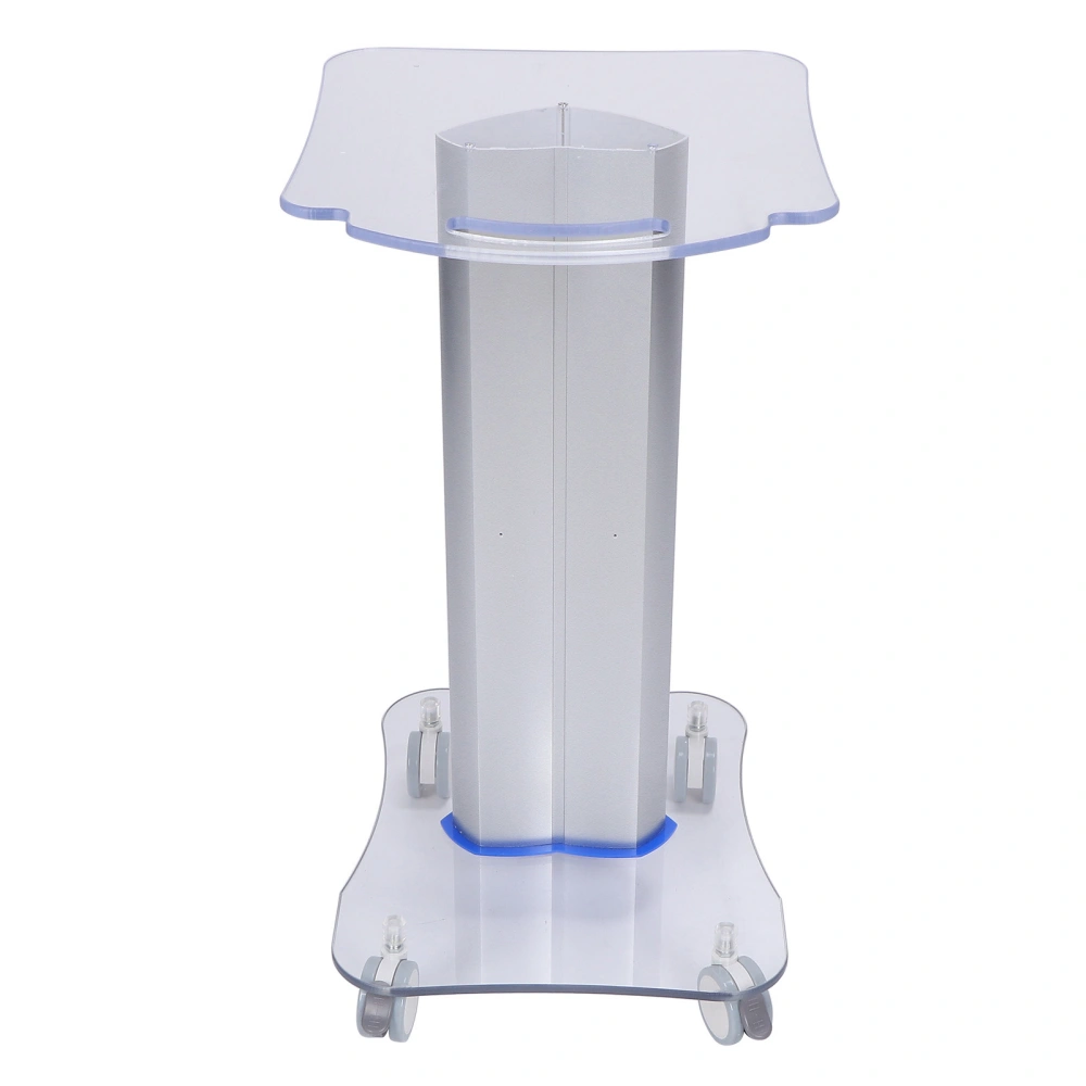 Plexiglass Beauty Salon Trolley Salon Use Pedestal Rolling Cart Wheel Aluminum Stand