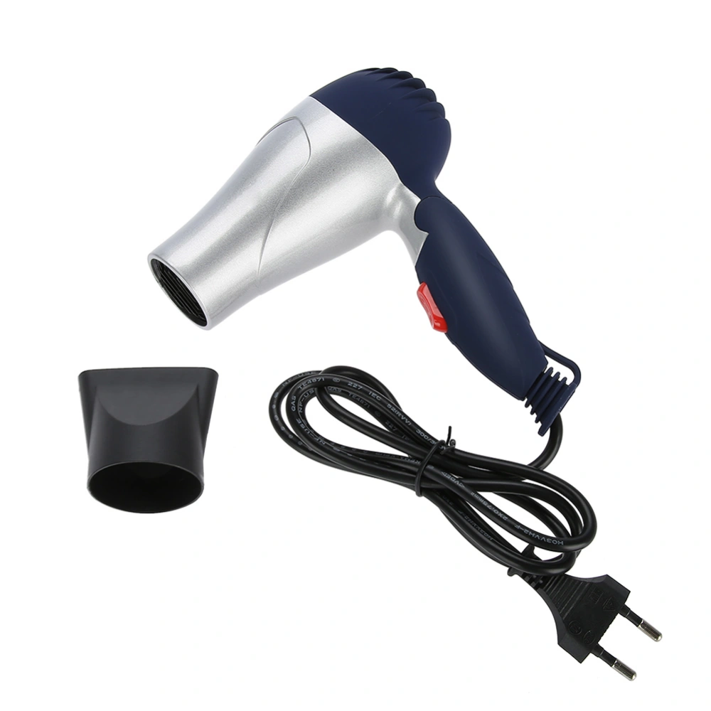 Lightweight Foldable Mini Hair Dryer Portable Adjustable Blow Dryer EU Plug 220V Silver