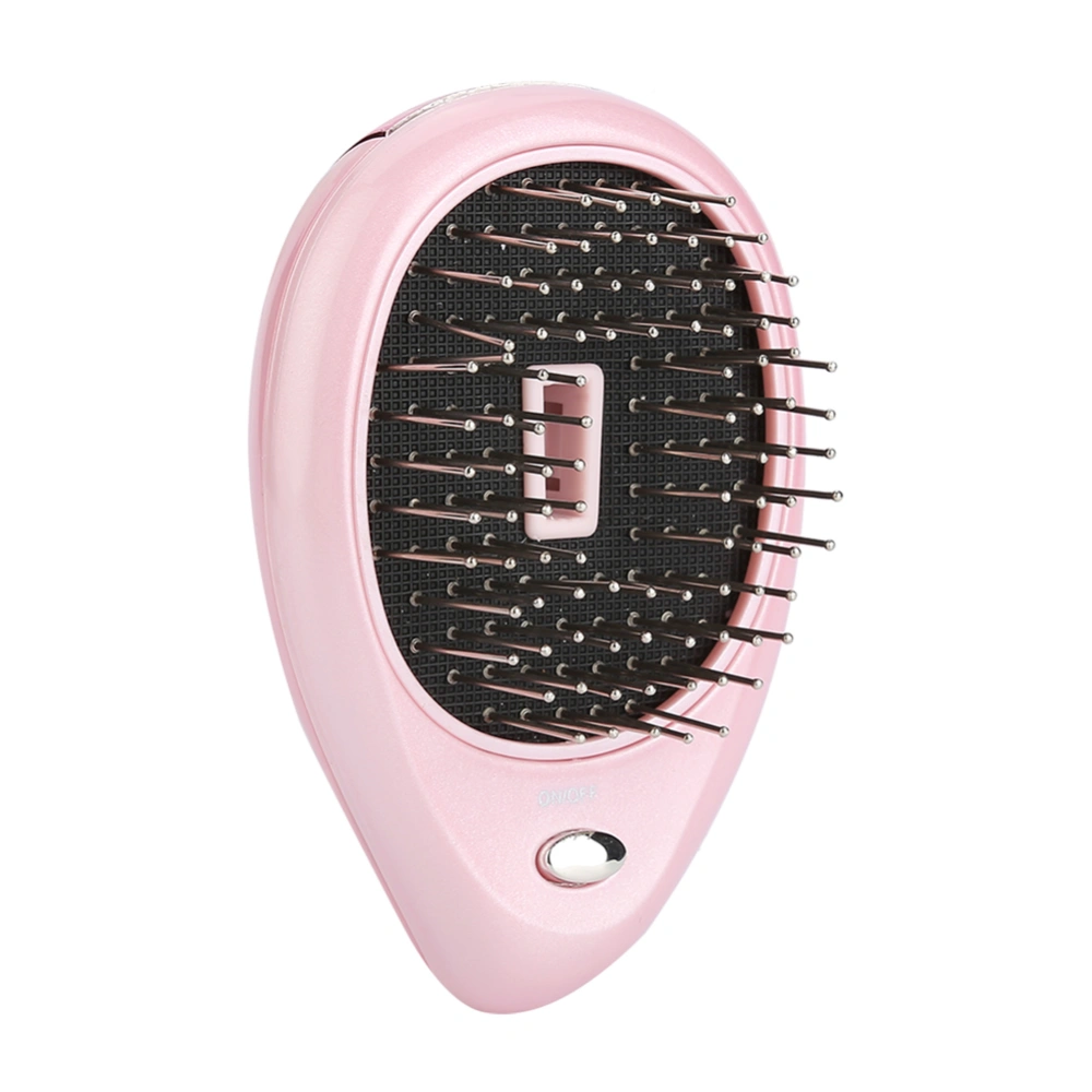 Portable Electric Ionic Scalp Massaging Caring Brush Vibration Massage Comb Hairbrush Pink