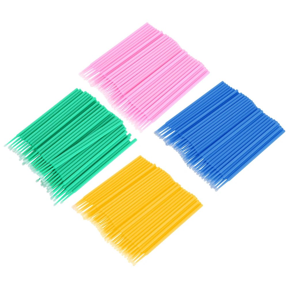 400pcs Disposable Cotton Stick Eyelash Cleaning Stick Micro Brush Cotton Swab Eyelashes Light